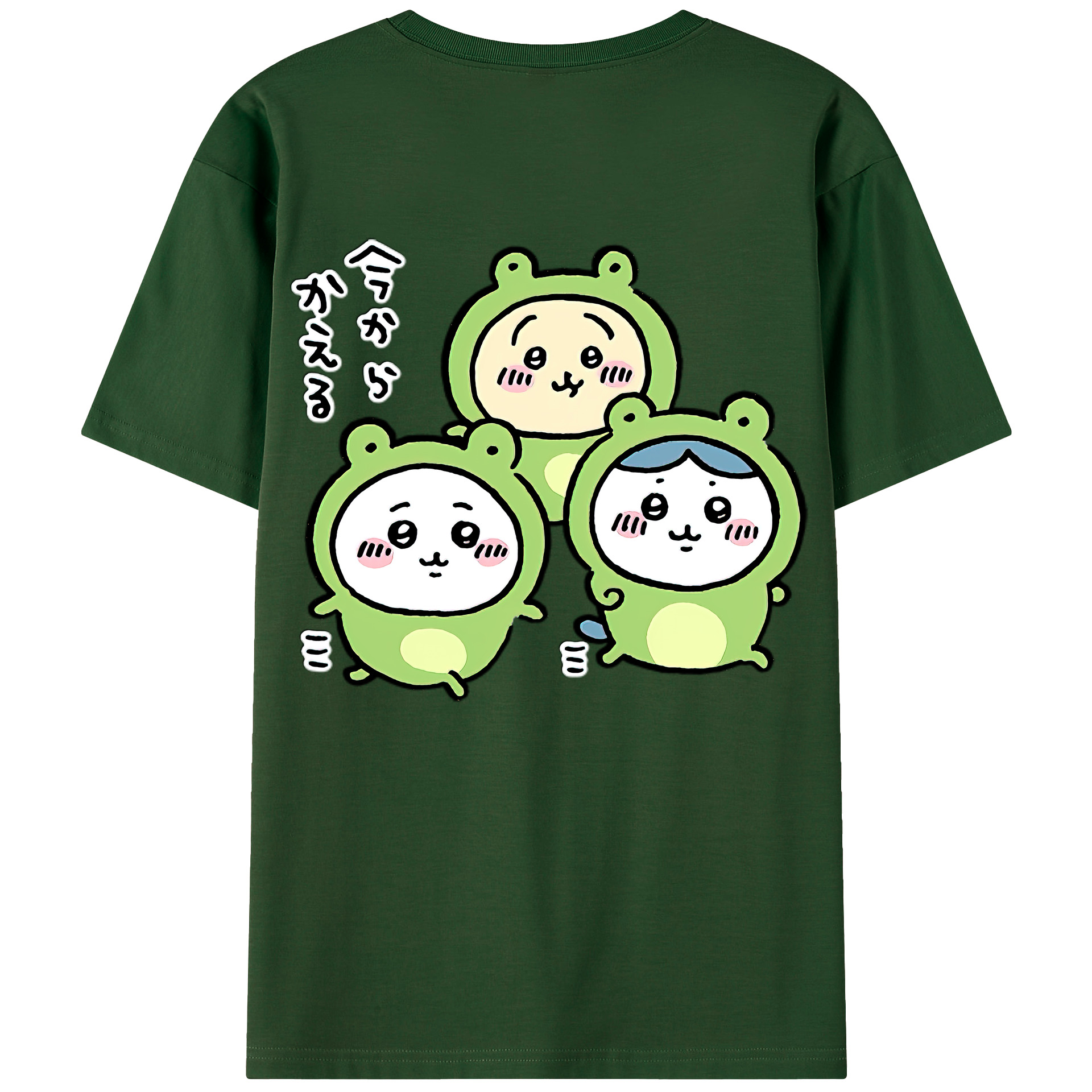 （画像用） ちいかわ ハチワレ Chii-kawa hachiware 綿100％半袖Tシャツ（背面プリント）